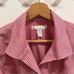 Chico's Red and White Striped Shirt 100% cotton
